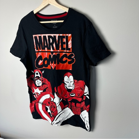 Marvel Comics Superhero’s Captain America Iron Man Gel Print 100% Cotton T-shirt - Picture 7 of 10